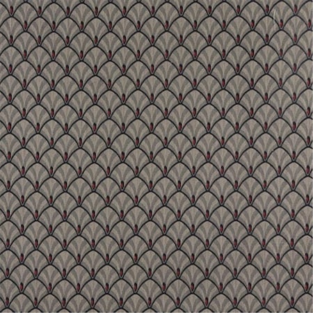 Designer Fabrics 54 in. Wide - Navy- Beige And Red Fan Jacquard Woven Upholstery Fabric D311